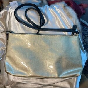 BETSEY JOHNSON CHAMPAGNE CROSSBODY BAG